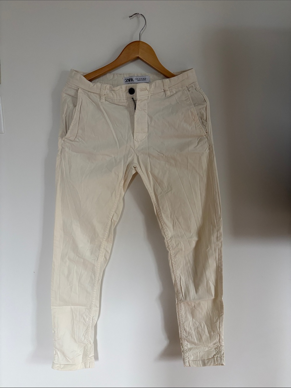 Zara Men's Light Cream Chinos